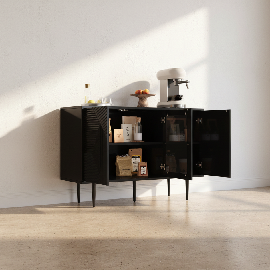 Buffet bas noir moderne