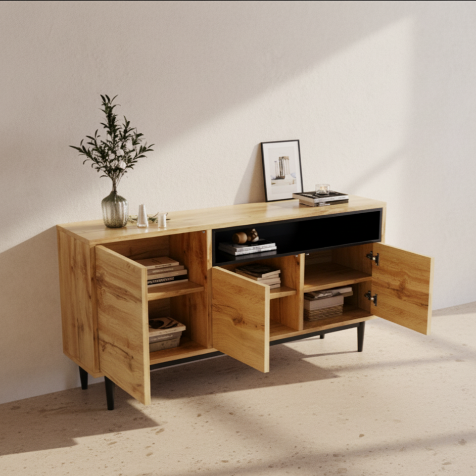 Buffet bois moderne 3 portes