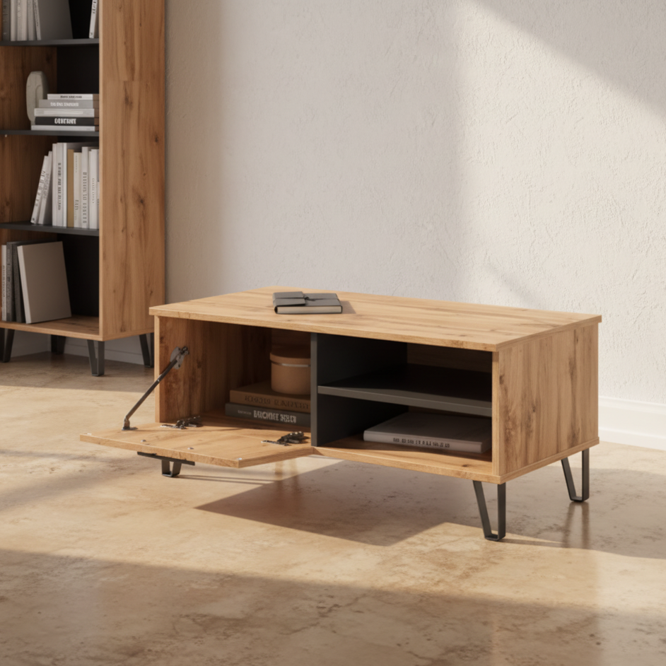 Table basse chêne wotan moderne