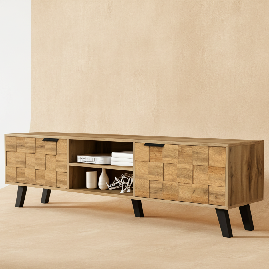 Meuble TV moderne bois clair