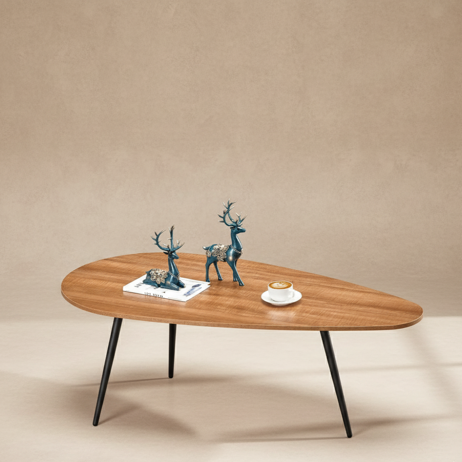 Table basse ovale noyer moderne