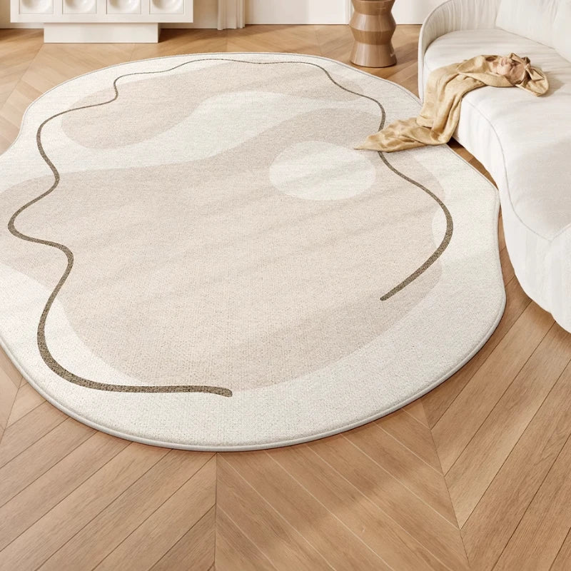 Tapis salon doux forme irrégulière