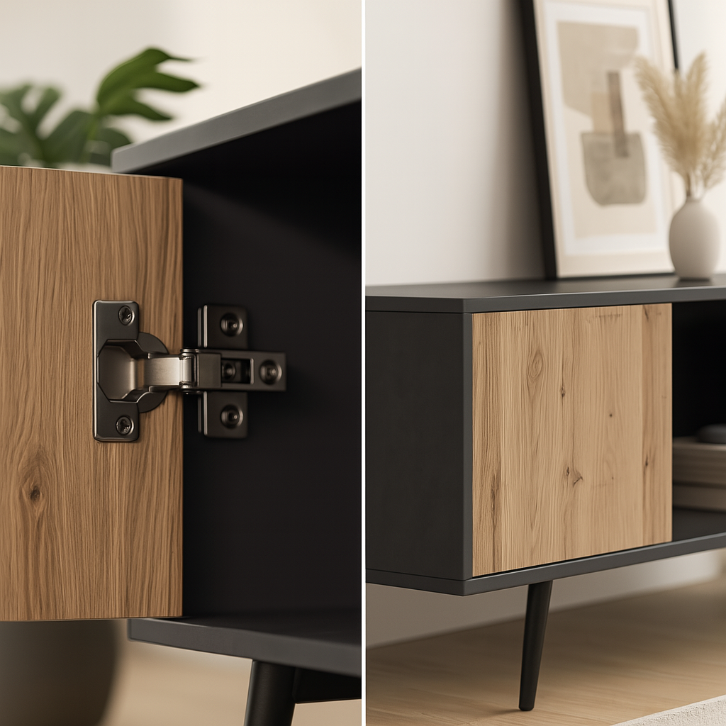 Meuble TV moderne bois et gris