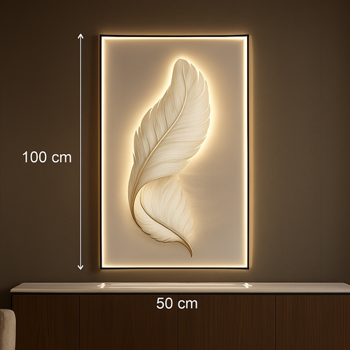 Tableau mural LED plume design