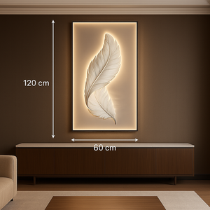 Tableau mural LED plume design