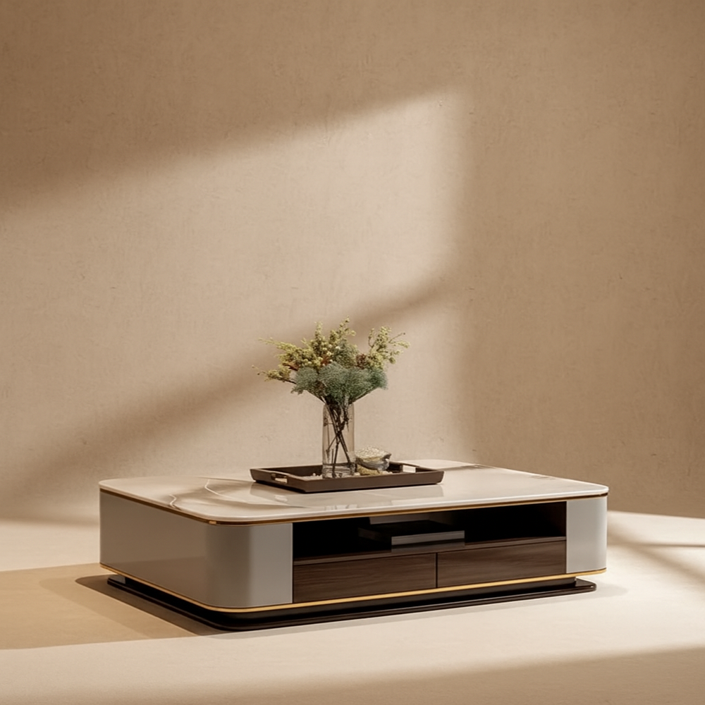 Table basse rectangulaire marbre luxe