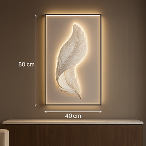 Tableau mural LED plume design