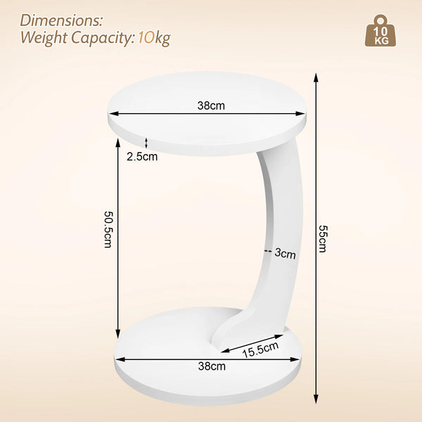 Table d’appoint ronde C-shape