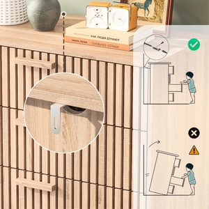 Commode 6 tiroirs bois naturel moderne