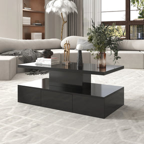 Table basse design noire brillante
