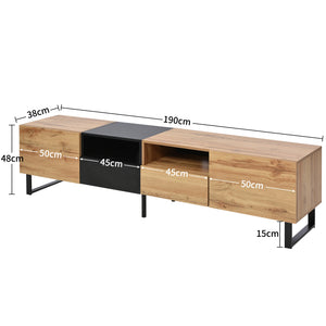 Meuble TV chêne clair noir design