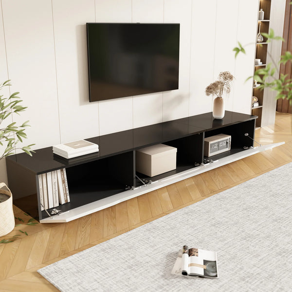 Meuble TV moderne laqué LED