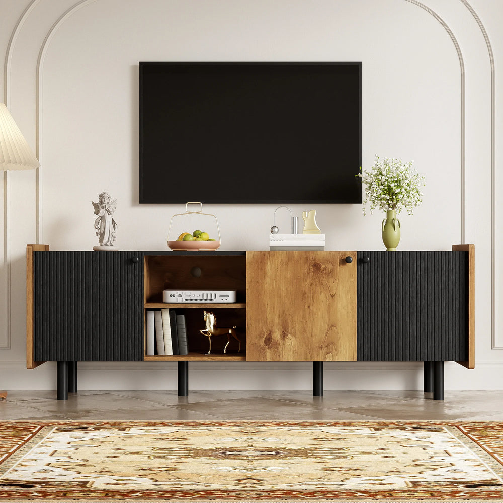 Meuble TV bois noir design