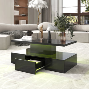 Table basse design noire brillante