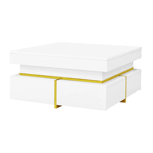 Table basse carrée laquée blanche