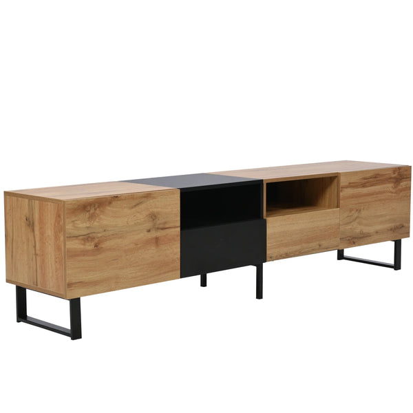 Meuble TV chêne clair noir design
