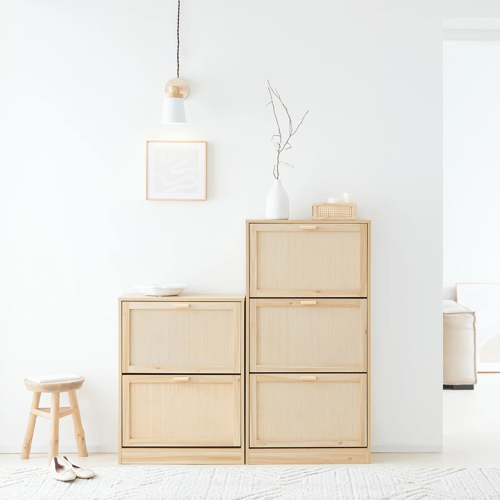 Meuble à chaussures naturel bambou