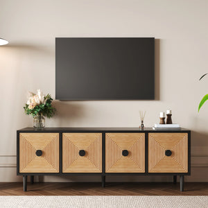 Meuble TV bois graphique noir