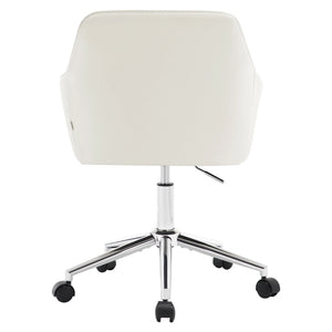 Chaise de bureau velours vert pivotante