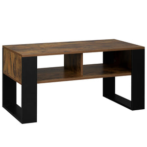 Table basse industrielle bois métal rangement