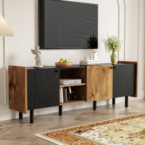Meuble TV bois noir design