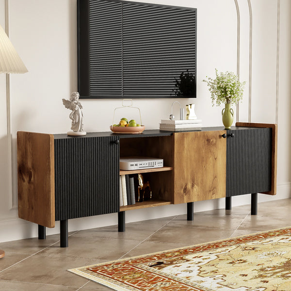 Meuble TV bois noir design