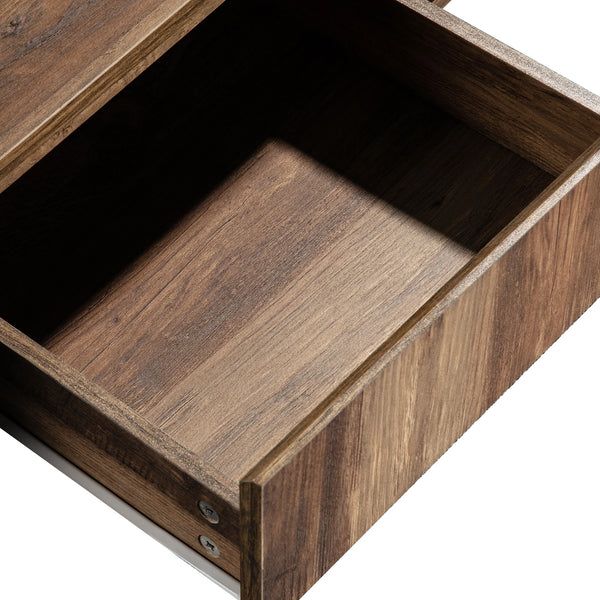 Table basse design bois nervuré anthracite