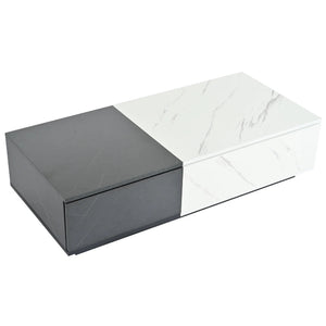 Table basse moderne marbre noir-blanc