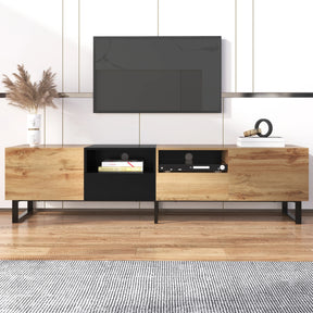 Meuble TV chêne clair noir design