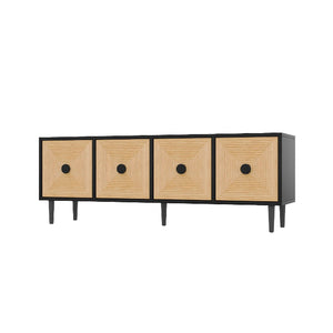Meuble TV bois graphique noir