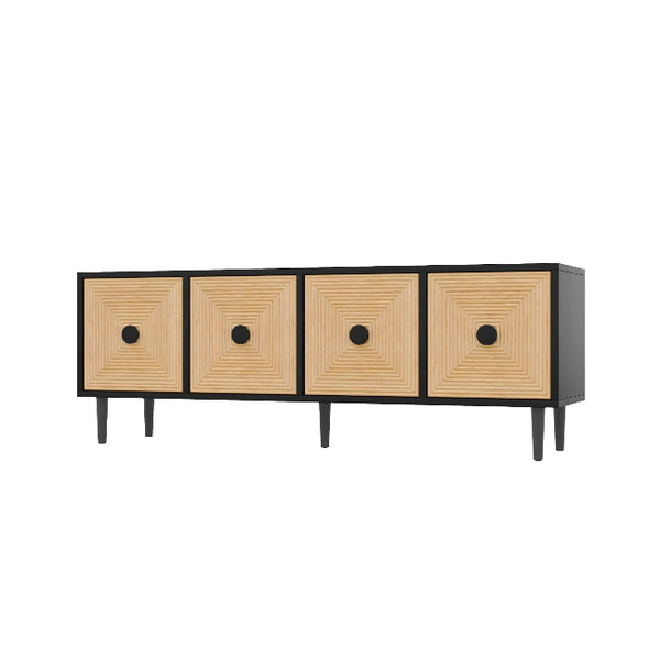 Meuble TV bois graphique noir