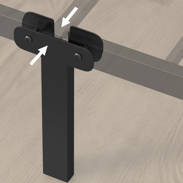 Lit double métal noir design 140x190