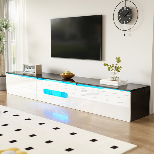 Meuble TV moderne laqué LED