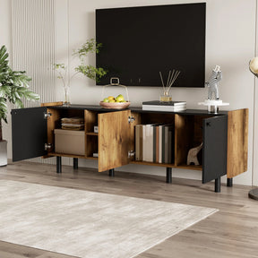 Meuble TV bois noir design