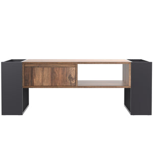 Table basse design bois nervuré anthracite