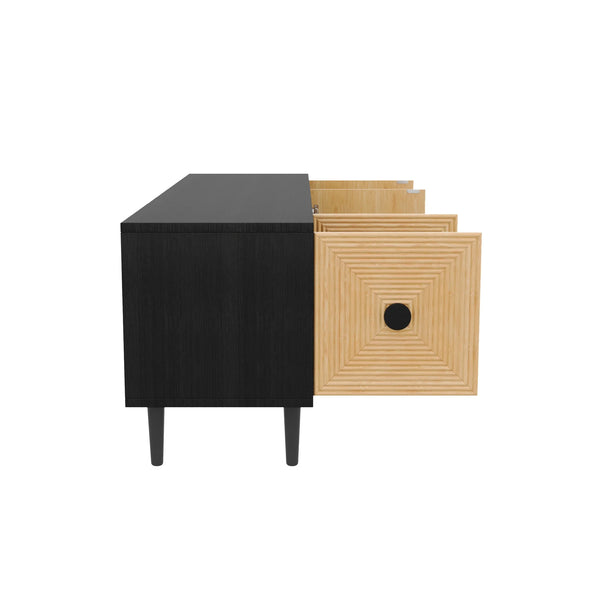 Meuble TV bois graphique noir