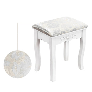 Coiffeuse bois blanc miroir vintage