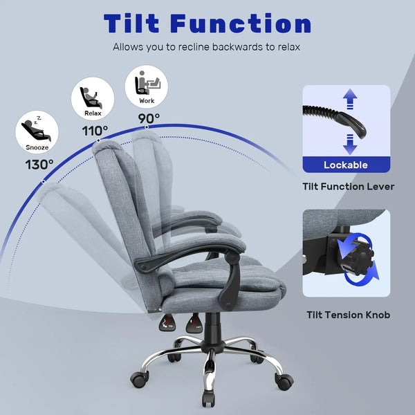 Chaise de bureau ergonomique grise