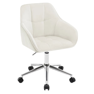 Chaise de bureau velours vert pivotante