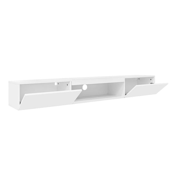 Meuble TV mural blanc LED