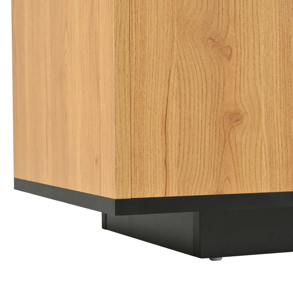 Meuble TV bois noir LED