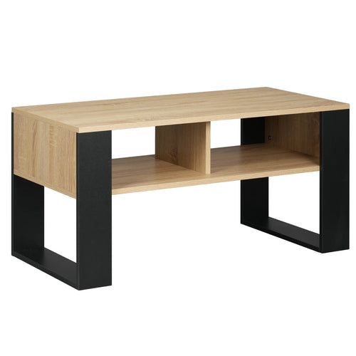 Table basse industrielle bois métal rangement
