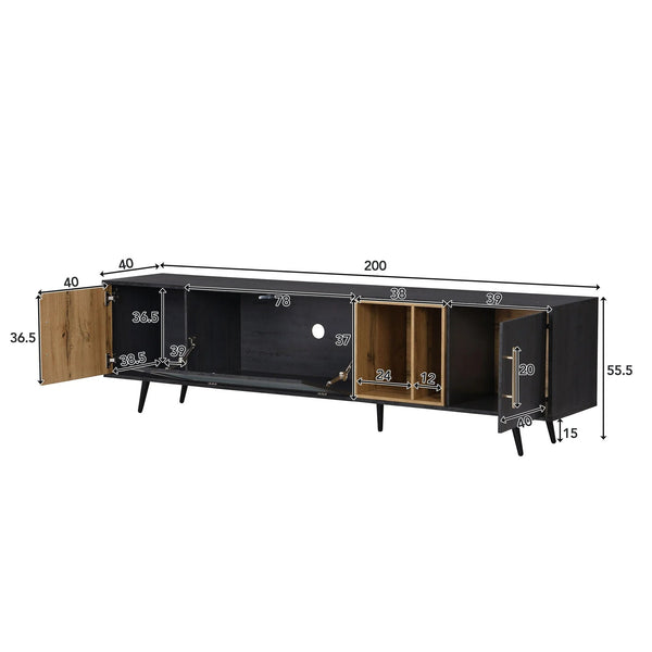 Meuble TV moderne bois et gris