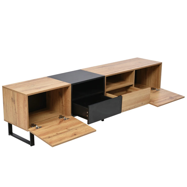 Meuble TV chêne clair noir design