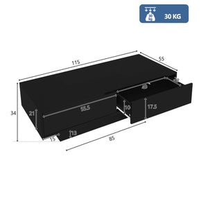 Table basse noire laquée LED