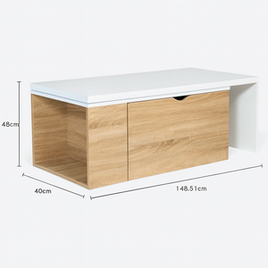 Table basse extensible bois blanc