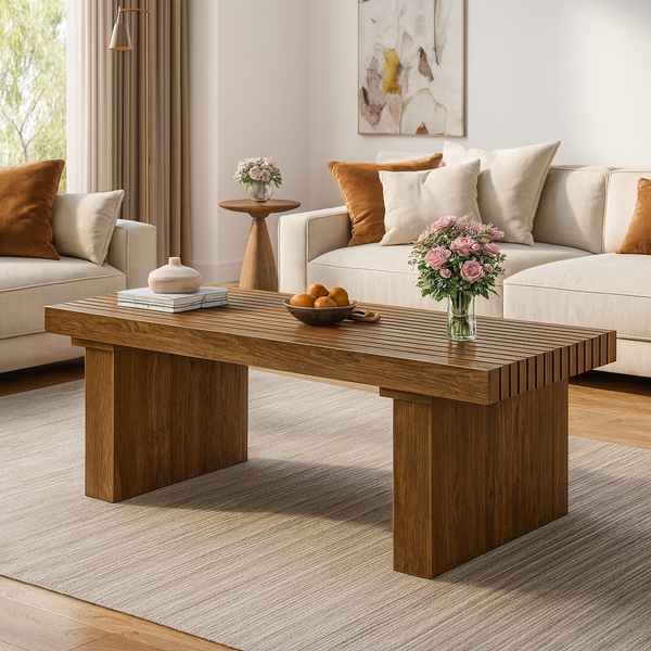 Table basse rectangulaire bois design