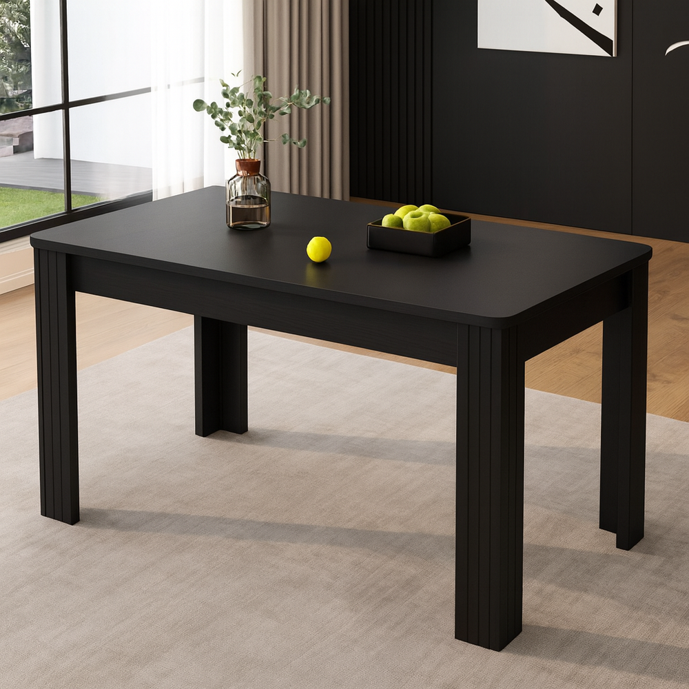 Table à manger noire contemporaine