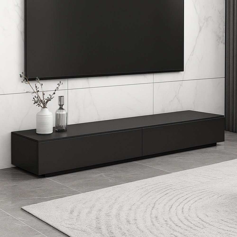Meuble TV moderne noir mat