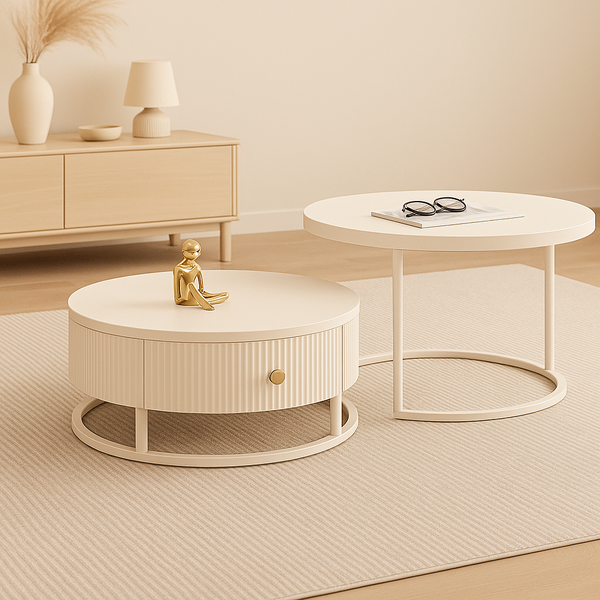 Meuble TV crème minimaliste design